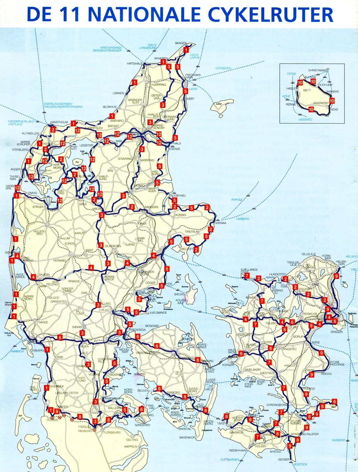 denmark national siklus rute peta