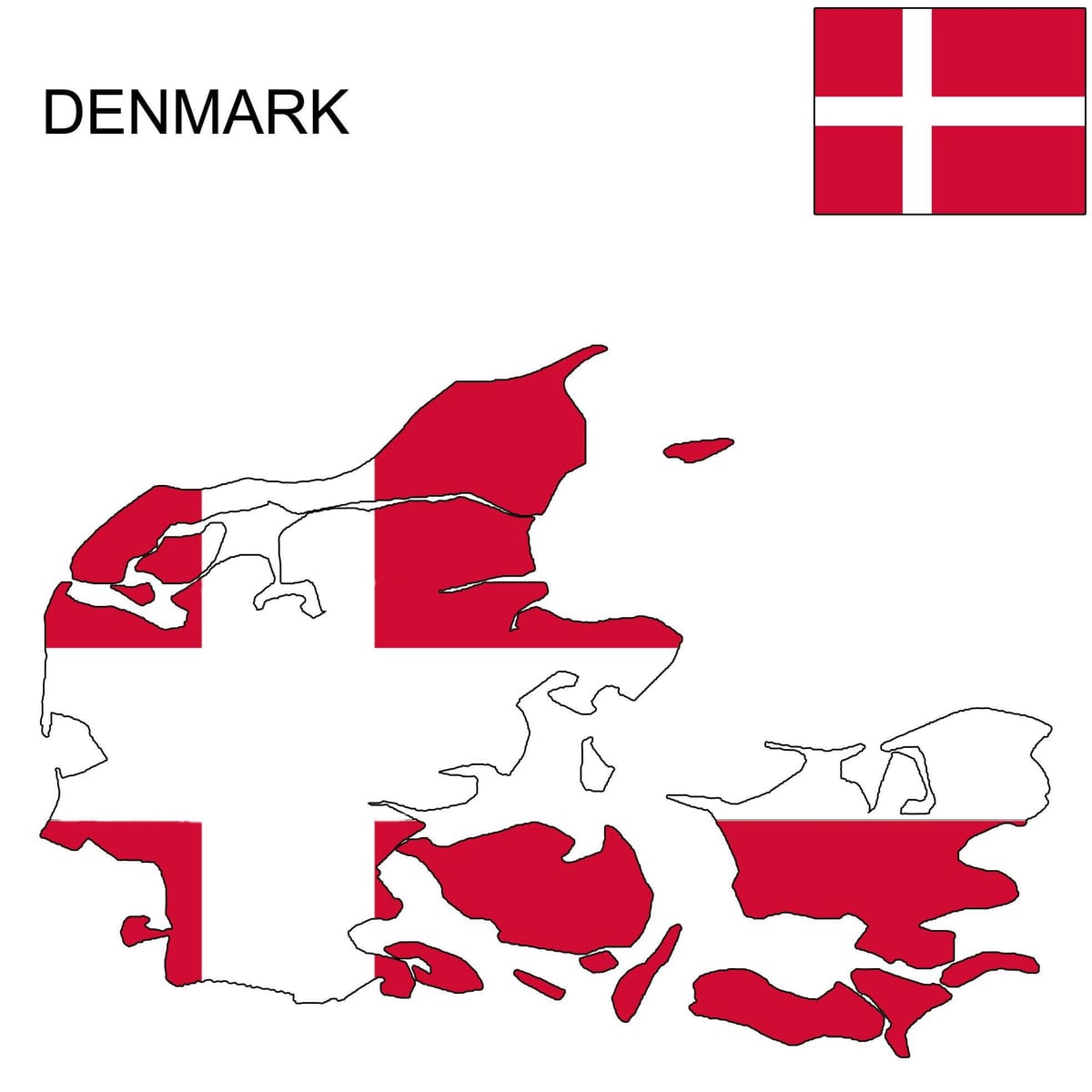 Peta dari denmark flag 