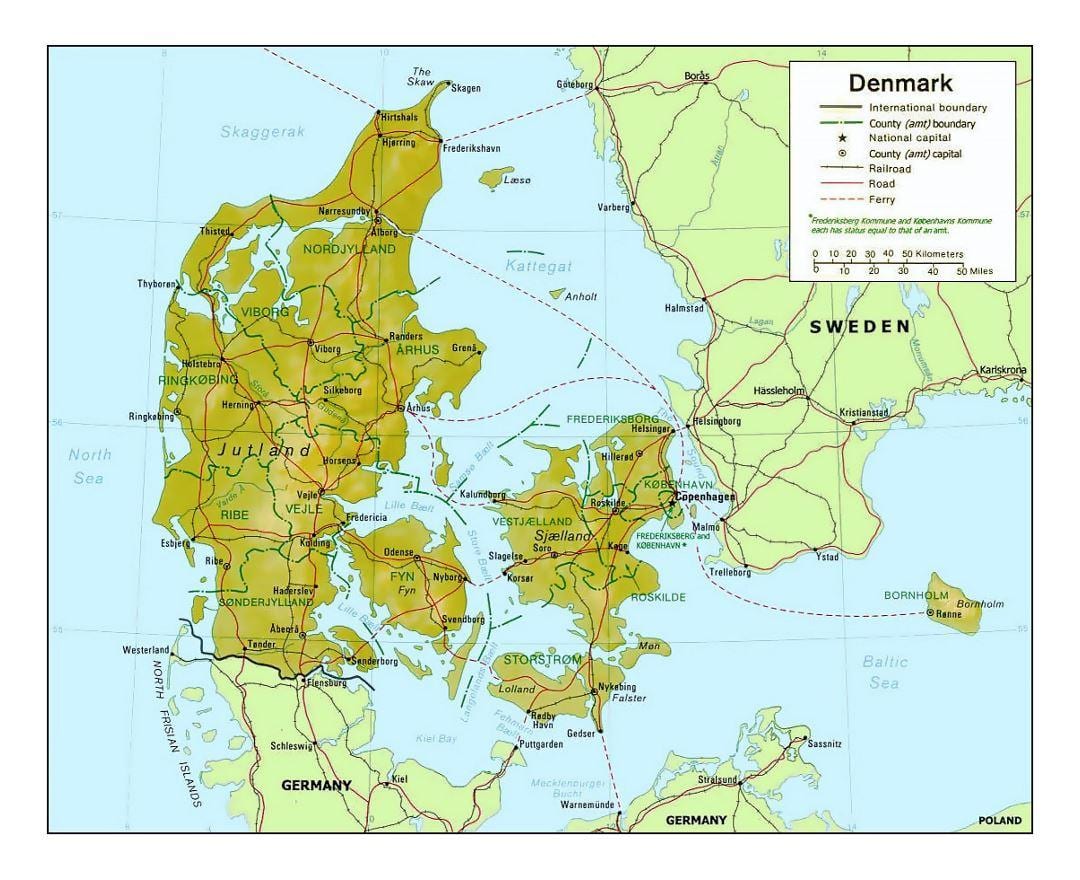 Peta dari denmark kommune