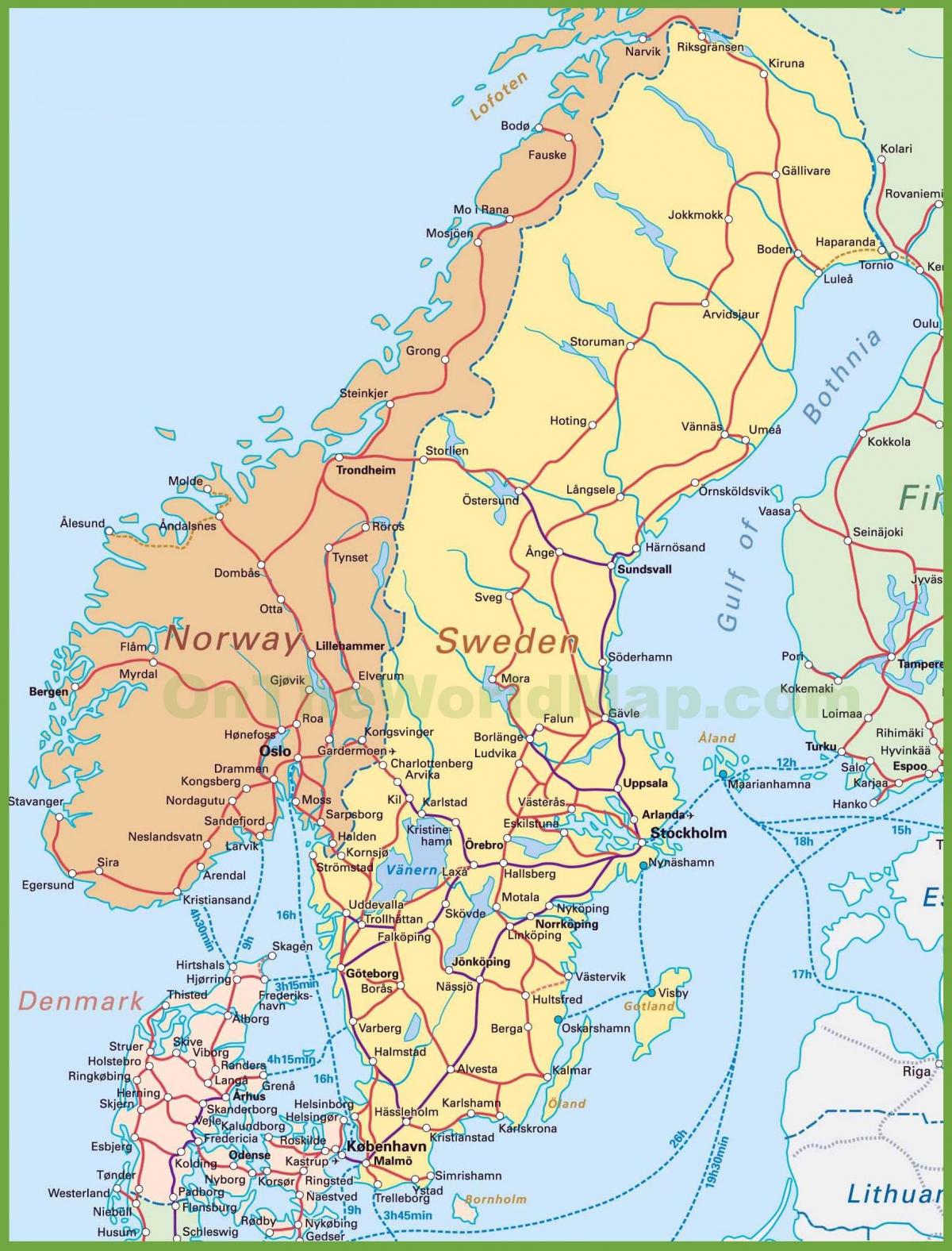 peta dari denmark dan norwegia