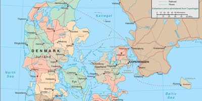 Peta dari denmark feri 