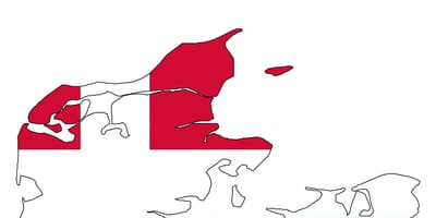 Peta dari denmark flag 